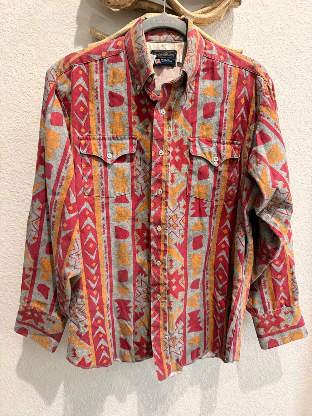 Panhandle slim Men's L Button-Up western cowboy Shirt 16.5